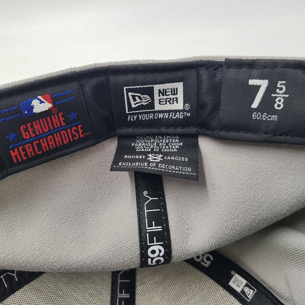 Philadelphia Phillies Hat Fitted 7 5/8 New Era 59Fifty Gray Black MLB Baseball - Picture 12 of 12